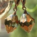 Beaded earrings, Antiqued c..