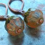 Beaded earrings, Antiqued c..